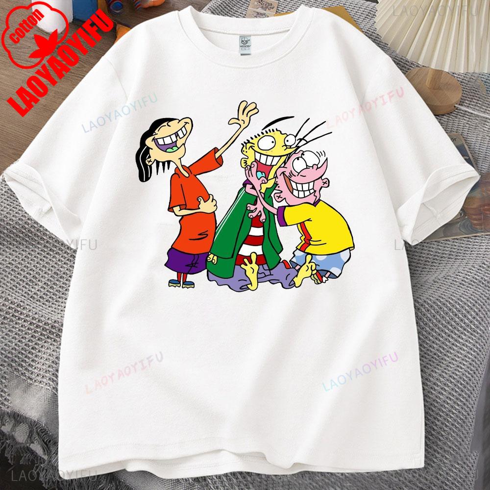 Ed,Edd N Eddy Man T Shirt Ed,Edd N Eddy Printed T-shirt Tops Hip-hop Novelty Trend Simple Style for Outdoor Enthusiasts