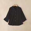 ZANZEA Womens Turn Down Collar 3/4 Sleeve Loose Button Blouse