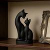 Black Cat Figurine 3D Printed Mother And Kitten Statue Cute Animal Sculpture for Indoor Shelf Desktop Decor Gifts for Cat Lovers