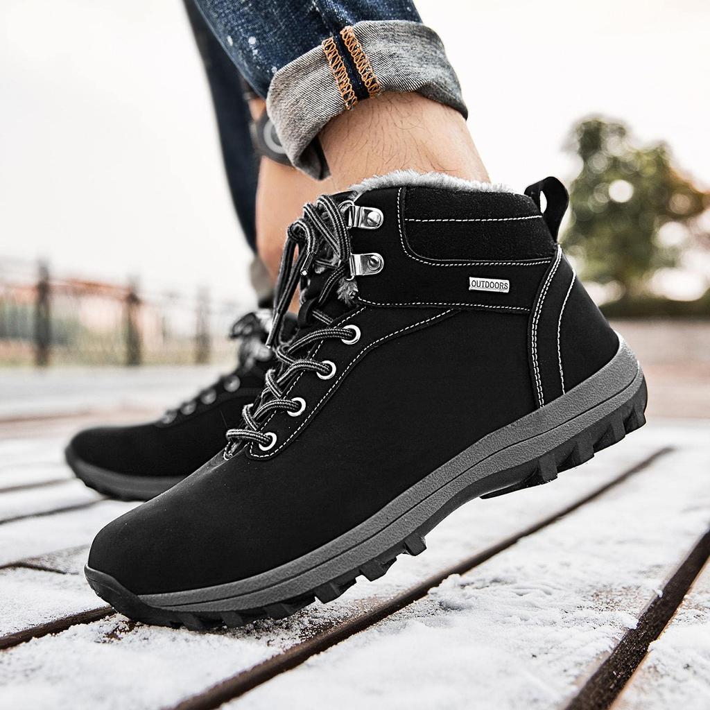 [Mishansha] High cut, brushed lining, cold protection, waterproof, anti-slip snow boots, unisex, fishing, mountain climbing, camping, winter shoes,