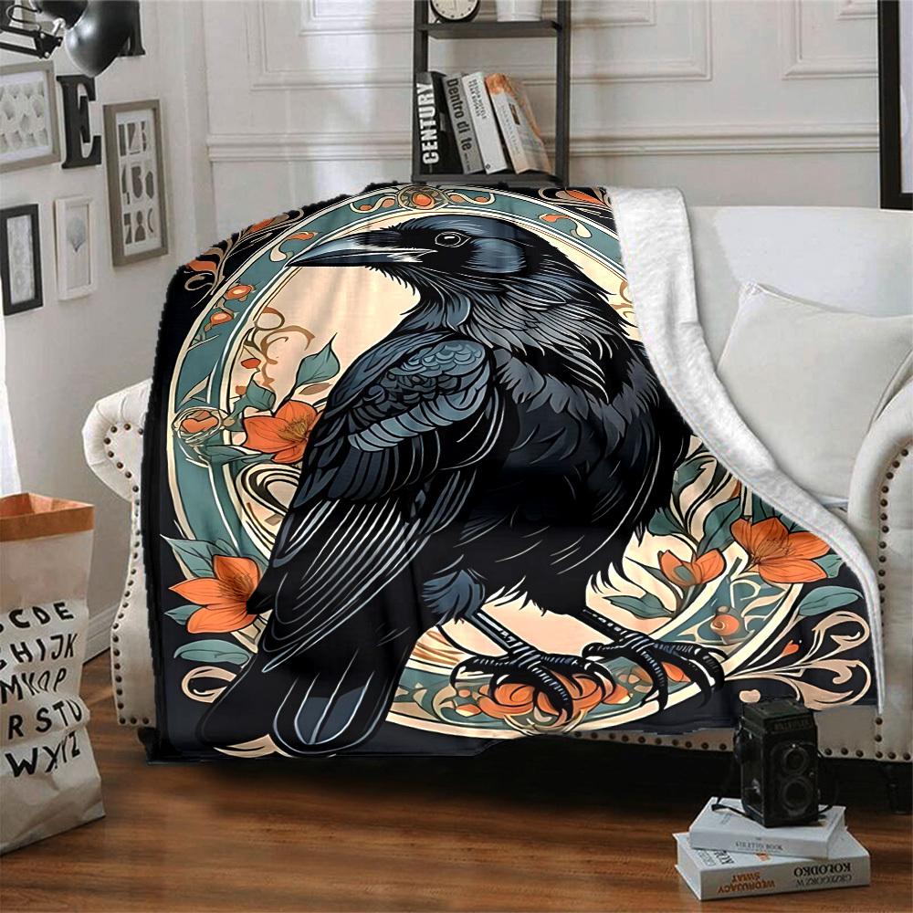 1PC Raven Ornament Blanket, Throw For Sofa, Bed, Travel, Printing Blanket With Soft And Warm Fabric yy250918141