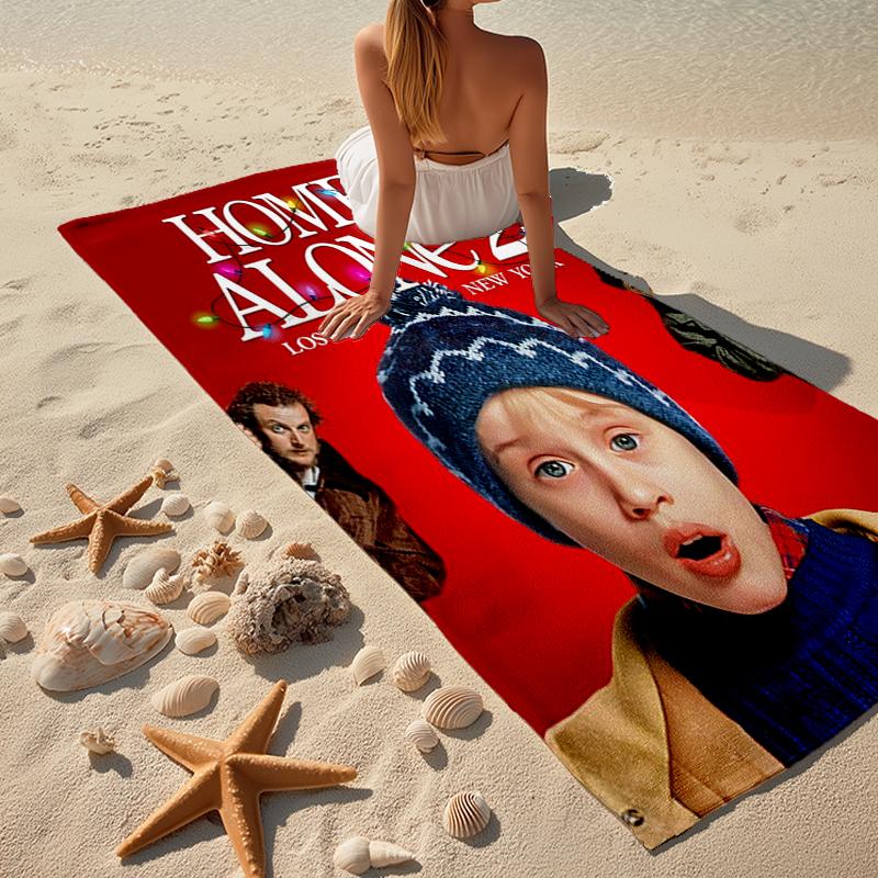 Ultra-Soft Beach Towel with Home Alone Theme,Ideal for Pool - Camping, Diving - Perfect Travel Essential, Vibrant Beach Towel.
