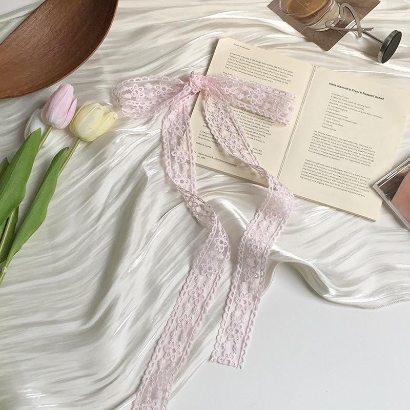 Lace silk scarf premium headdress DIY bow gift packaging clothing accessories ribbon headscarf headband streamer