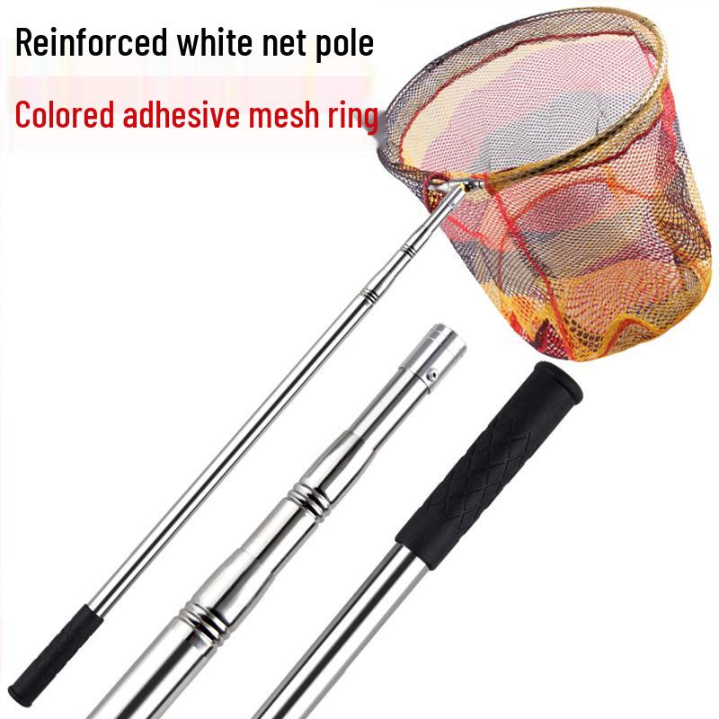 Telescopic Fishing Landing Net with Adjustable Handle and Fine Mesh