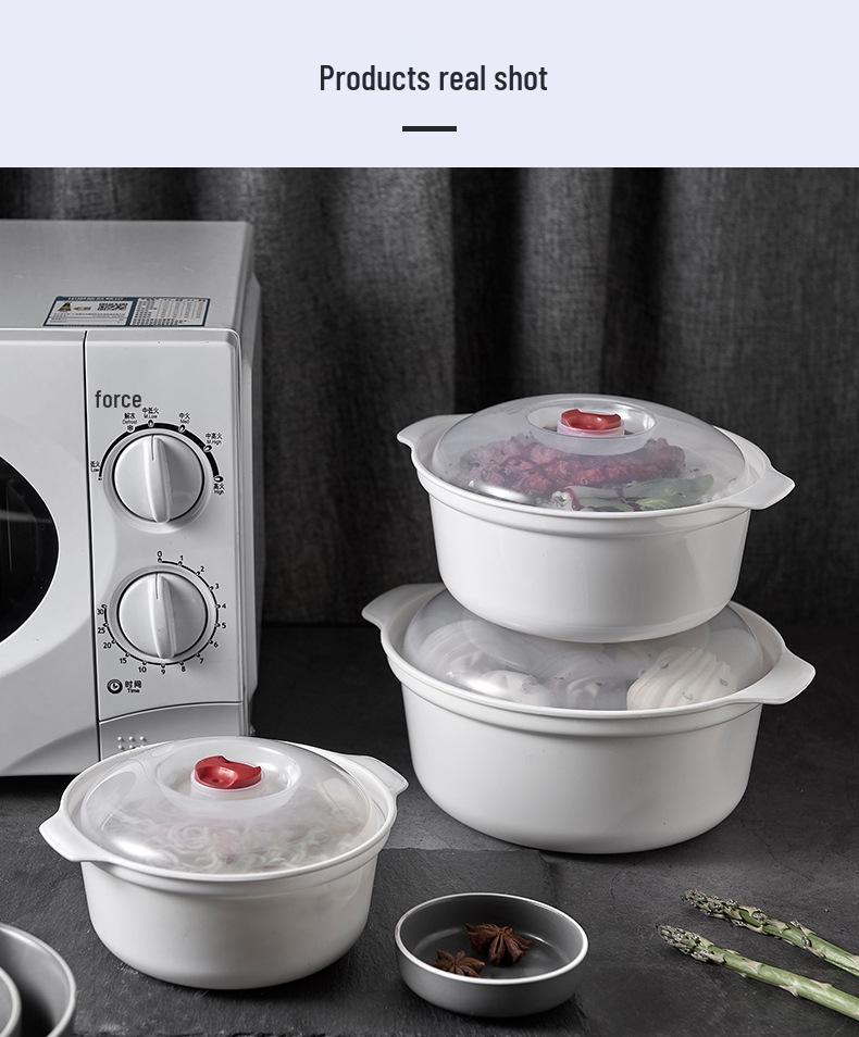 Microwave-Safe Steamer Bowl with Lid for Rice and Lunches