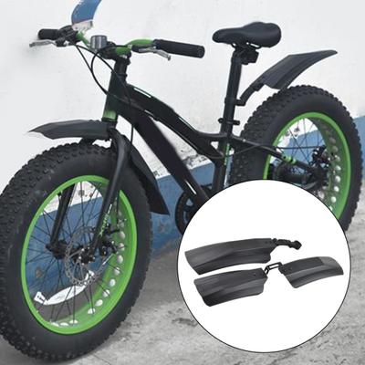 Parafango per bicicletta da 2 pezzi, resistente all'usura, indeformabile, nero, parti della bici, parafango posteriore anteriore per Fatbike