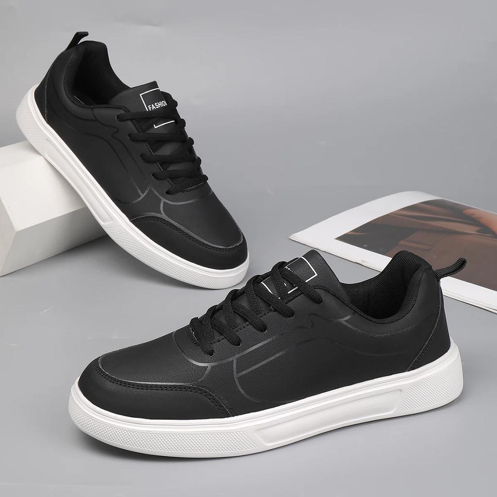 Men Shoes Skateboarding PU Leather Casual Shoes Light Breathable Flats Leisure Male Vulcanized Shoes Walking Sneakers Size 39-46