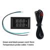 DC 4-28V Voltmeter Thermometer Voltage and Temperature Real Time Monitoring LED Digital Display with NTC Probe Cable -50-125℃