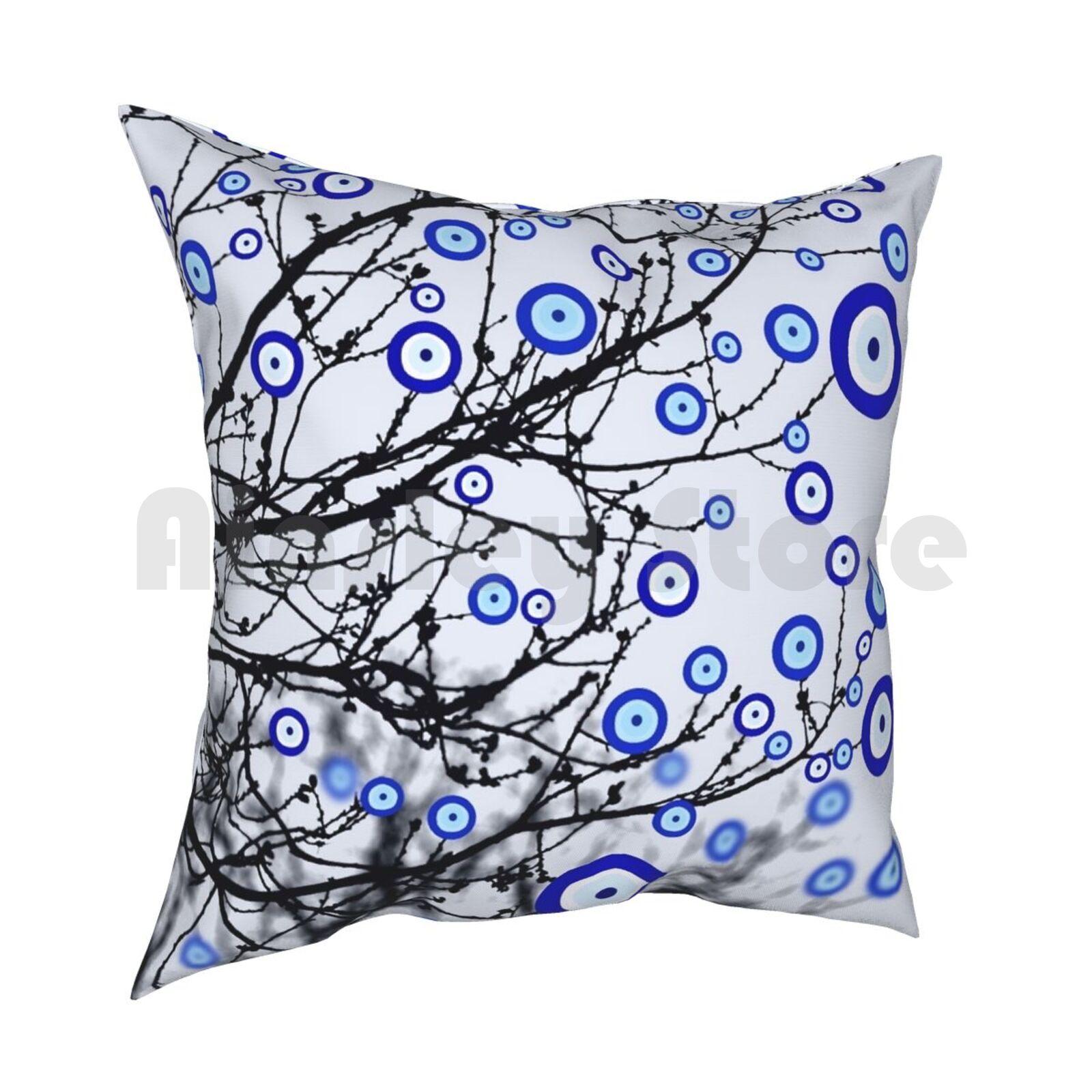 Evil Eye Tree Pillow Case Printed Home Soft Throw Pillow Evil Eye Tree Evil Eye Turkish Blue Blue Eyes Good Luck Luck 30x30cm 12x12in