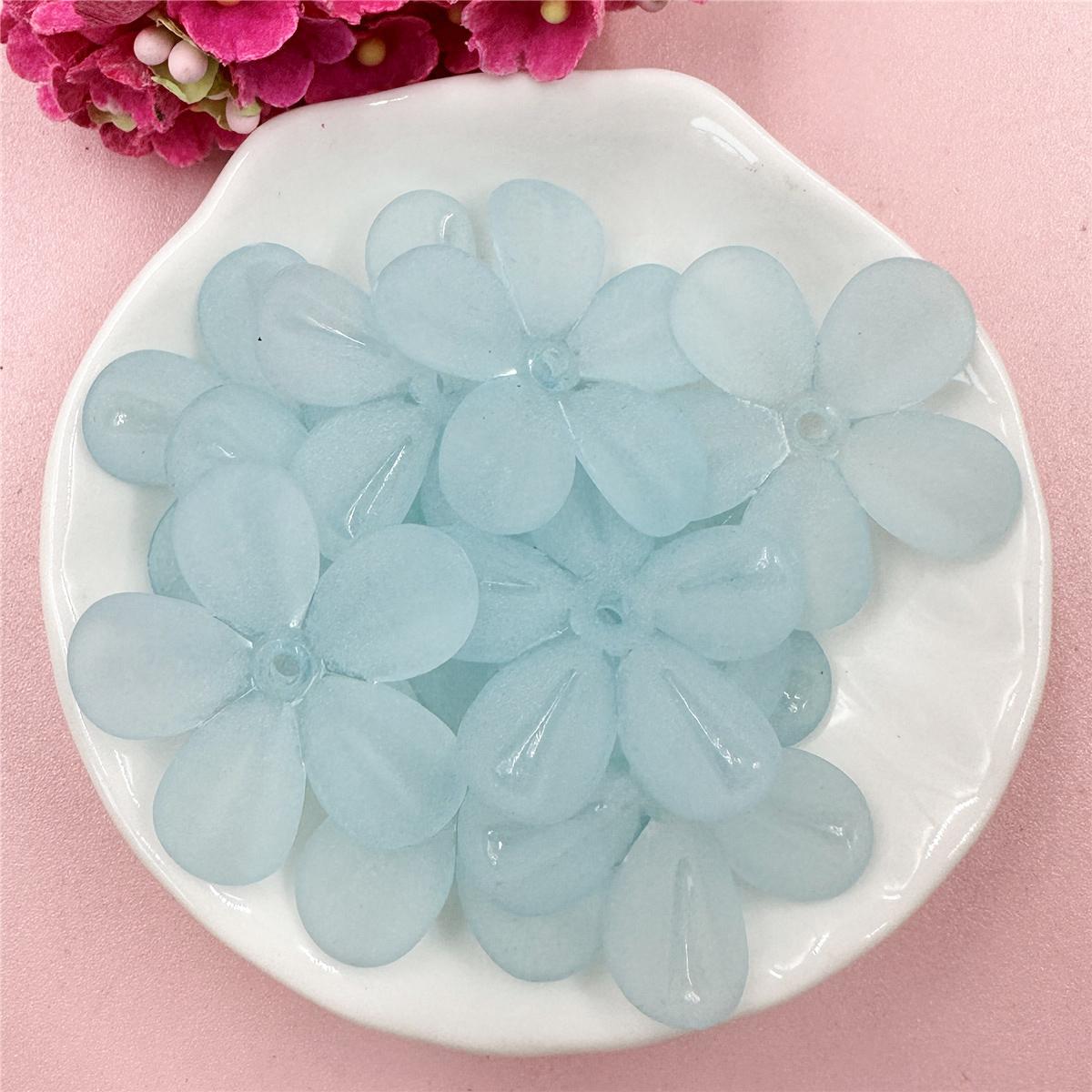 

10 шт. 29 мм акрилові матові квіткові намистини для виготовлення ювелірних виробів DIY Головні убори телефонний ланцюжок ручної роботи світло-синій колір