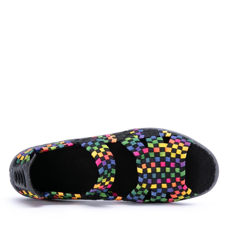 Korean Style Elastic Woven Women's Casual Sneakers