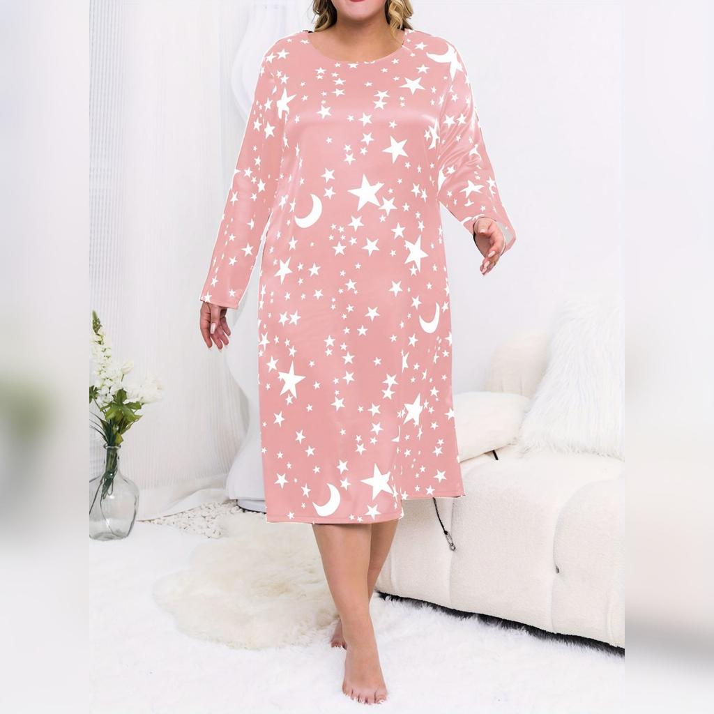 Plus Size Women's Nightgown - Casual Comfortable Loungewear Sleep Dress