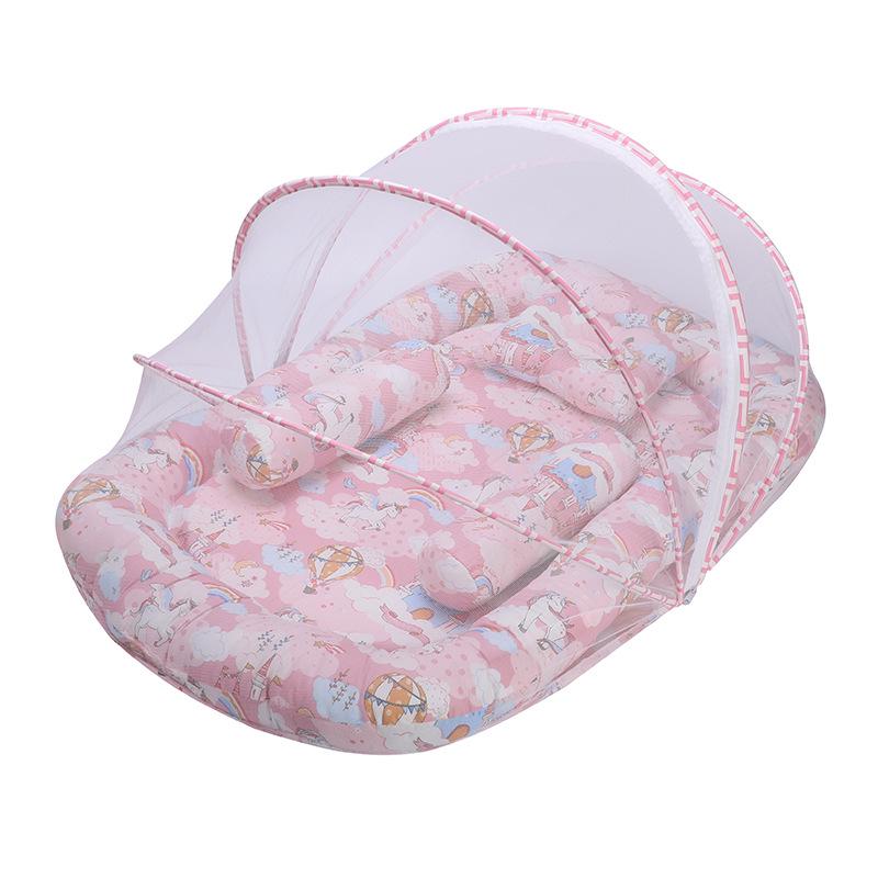 Portable Newborn Bionic Sleeping Mat with Mosquito Net for Crib or Bed