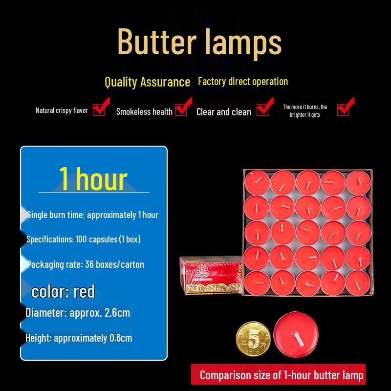 

LIEI Household LED Ghee Lamp Candles, 100-Pack