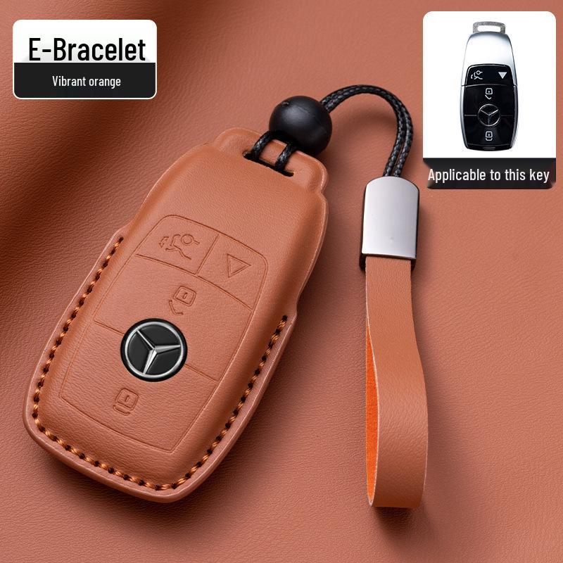 Mercedes-Benz Original Color Nappa Leather Key Case for GLE, GLAC200L, C260L, E300L, E-Class, S-Class, and C-Class.