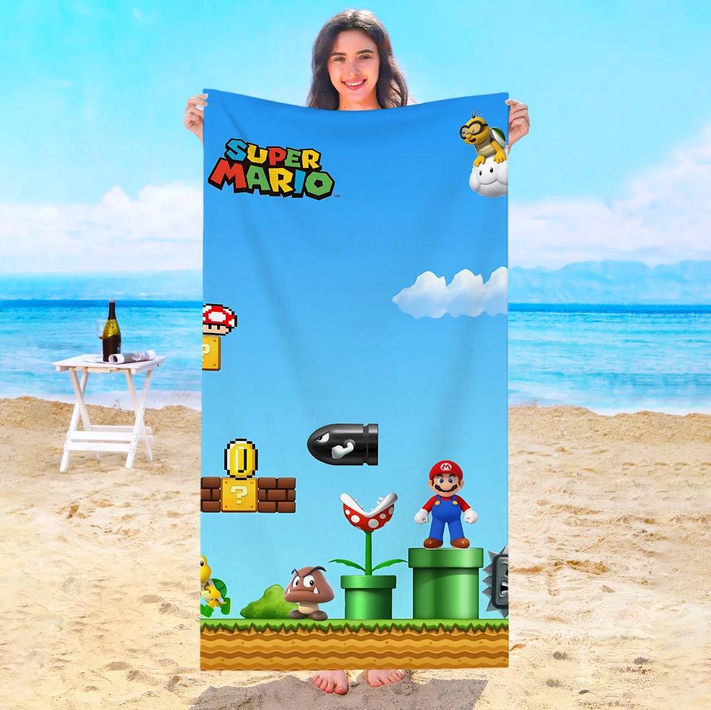 M-Marios Beach Towel Bath Towels Bathroom Playa Sauna Travel For Home Spa Swimming Pool Baby Microfiber Quick Drying Gym Shower