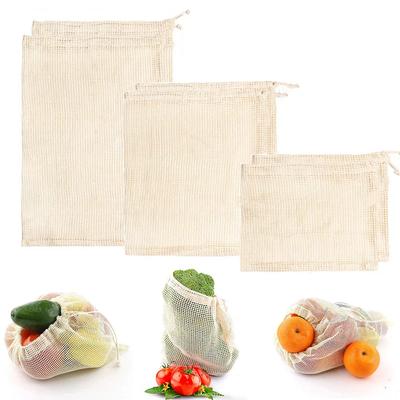 Öko-Gemüse-Wiederverwendbare Tasche, Baumwollnetzbeutel, Produkttasche für die Küche, Obst- und Gemüsebeutel, wiederverwendbare Einkaufstasche aus Baumwolle