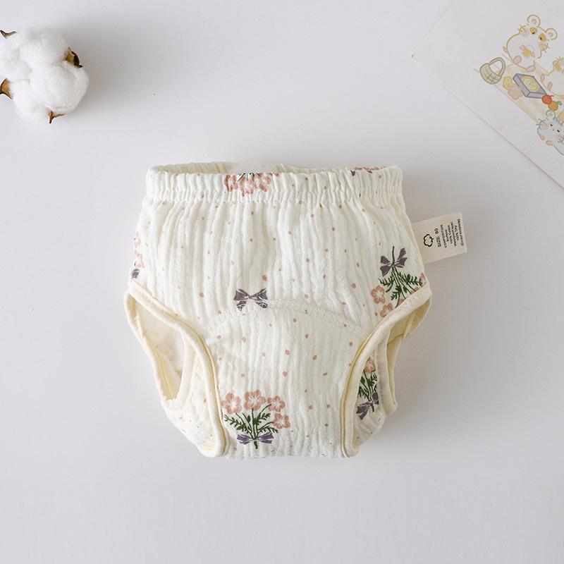 Korean Style Winged Baby Gauze Pull-up Pants: Pure Cotton Diaper Cover & Training Pants