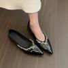 Rhinestone Pointed Shallow Mouth Shoes Women's Shoes Increase Height In Spring Commuting Shoes
