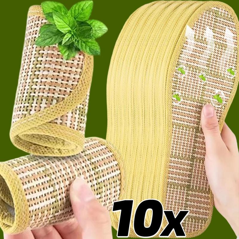 10pcs Summer Grass Mat Insole Deodorizing Insole Pads Breathable Anti-Odor Sweat Absorbing Wear-resistant Cool Summer Insoles
