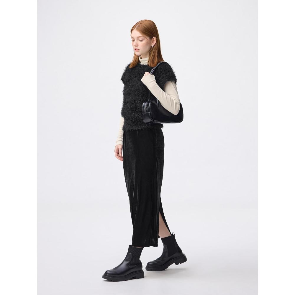 Gu By Uniqlo Velvet Narrow Maxi Skirt Z+e