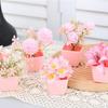 3/6PCS Set New DIY Artificial Potted Plant Mini Plastic Artificial Flower Bonsai Tabletop Landscape Home Display