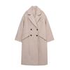 2023 Autumn/Winter Women's European-American Double-Breasted Mid-Length Loose Coat