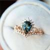 Bright Light Luxury Princess Crown Rose Gold Ring, European and American Jewelry Inlaid with Water Drop Colored Diamond Ring for Women