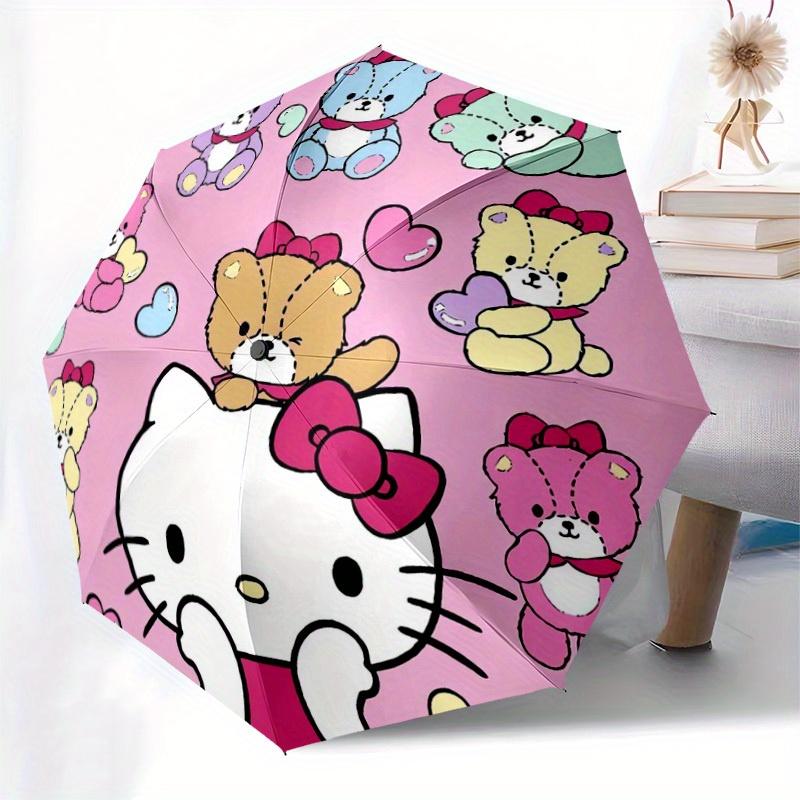1pc Hello Kitty Teddy Bears Umbrella with Plastic Handle,Suitable for All Seasons Home Travel Outdoor UmbrellaSanlio539