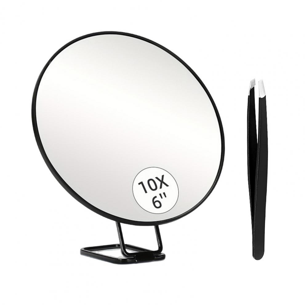 

10/20/30X 14.7cm Magnifying Mirror Wall Hanging Handheld Desktop Mirror With Tweezers Magnified Makeup Vanity Mirror Bathroom