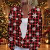 Women's Casual Stylish Christmas Print Long Sleeve Button Down Knit Cardigan