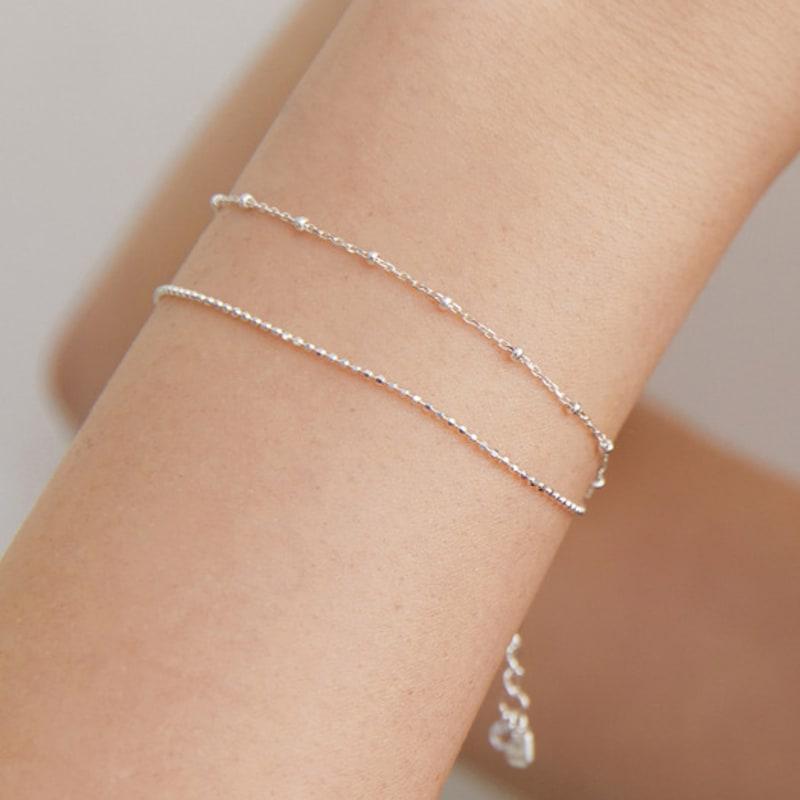 

TATIANA (925 Silver) Double Ball Chain Bracelet BR1804 Gold Plated