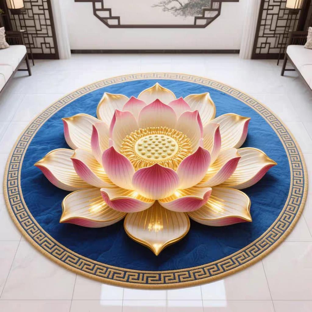 Chinese Lotus Carpet Home Mat Temple Kneeling Worship Lotus Living Room Meditation Mat Living Room