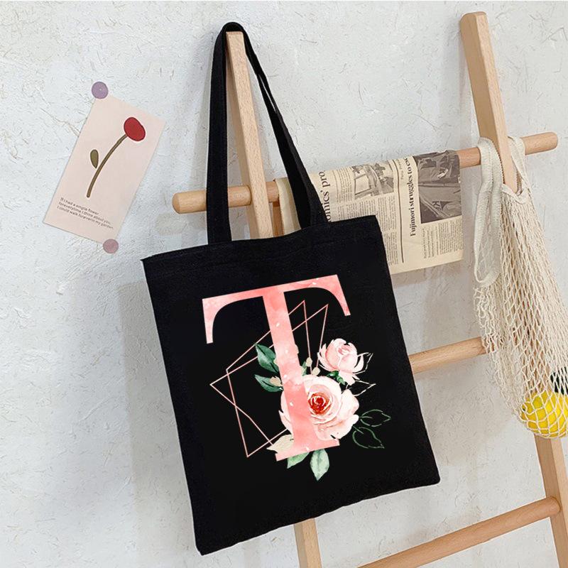 Alphabet Letter A-Z Printed Shoulder Bag Female Casual Student Crossbody Bag Large Capacity