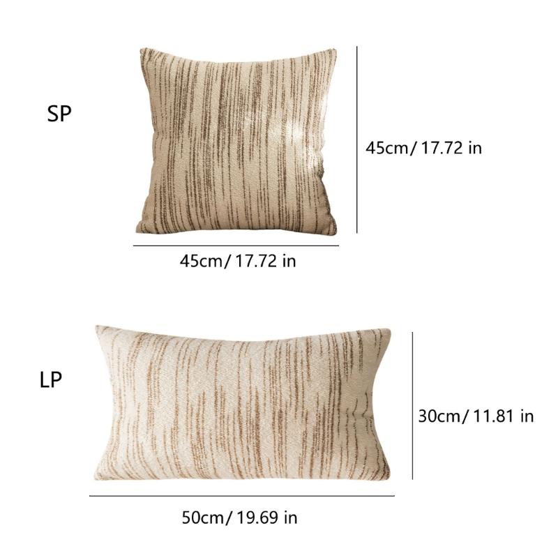 Jacquard Cushion Cover With Stripe Pattern 2 Size For Sofa Or Bedroom