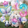 1 Set of 40 Inch Starry Sky Digital Balloons 1-9 Letters Aluminum Film Balloons Birthday Party Background Decoration Balloons