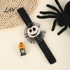 Adjustable Resilient Steel Plate Bracelets Stuffed Halloween Slap for Kids, Plush Pumpkin Ghost Skull Cute Wrist Assorted Pattern Bands Band