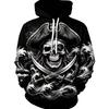 Unisex Halloween American Women's New Autumn Horror Skull Print micro Elastic Comfortable Hooded Sweatshirt Outdoor Street Style Top