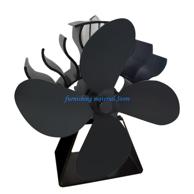 

Y5GD Newly Designed Heat Powered Stove Fan Larger Air for Wood Log for Burner Fan Fireplace Eco-friendly Efficient Heat чорний