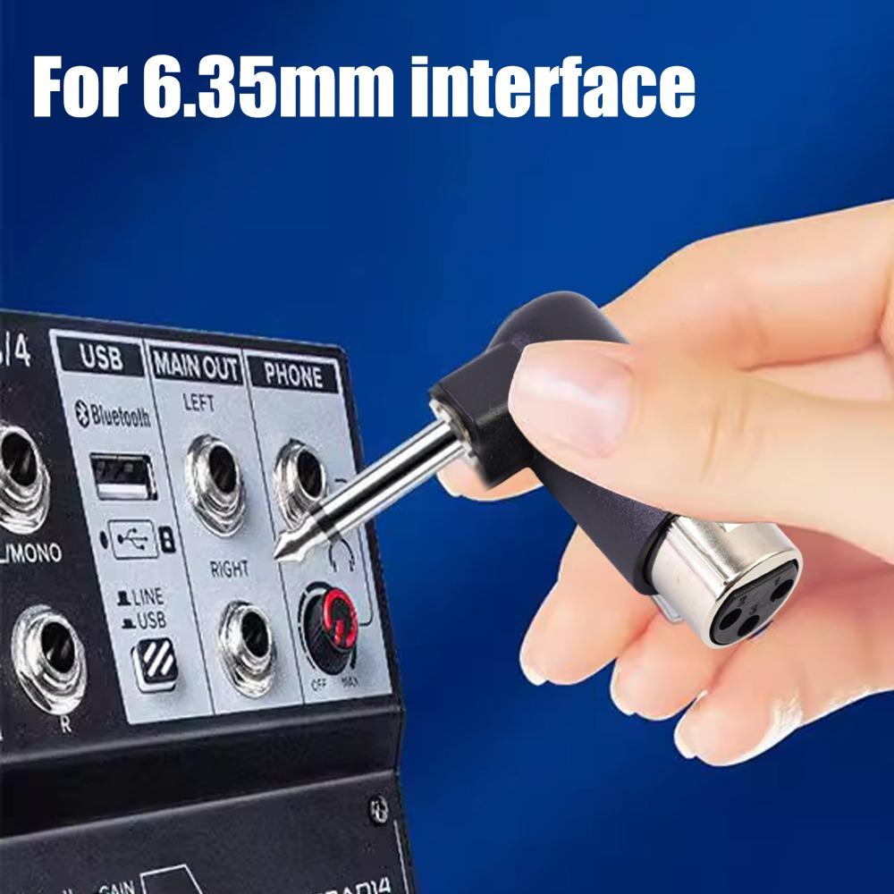 1/2/4/6PCS 3Pin XLR Female Male To 1/4"/6.35 Mm Angle Adapter Connector for Headphone Microphone Power Amplifier Guitar Speakers