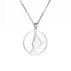 Dreamtimes Gymnastik Halskette Edelstahl Sport Tanz Gerätturnen Eiskunstlauf Athlet Schmuck Anhänger Geschenk für Frauen