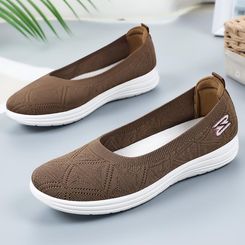 Yiran Bag Women's Shoes Casual Shoes In Summer Soft Sole Without Fatigue, Versatile Breathable Mother's Shoes One Foot Lazy Shoes Flying Mesh Shoes Cm