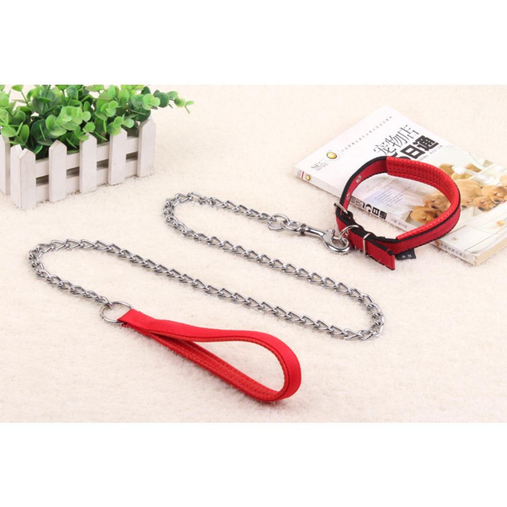 Dog Chain Dog Leash Twisted Chain Dog Metal Iron Traction Pet Leash Foam Handle Pet Leash