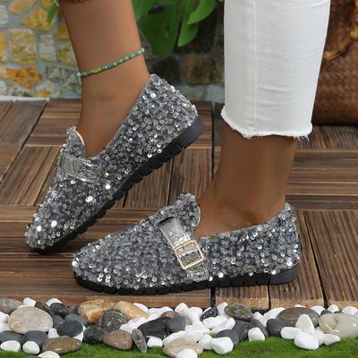 Summer Ballet Shoes Women Flat Shoes Bling Women Loafers Platform Shiny Women's Casual Shoes Sequin Shoes