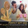 MRD Hair Brush Set, Natural Bamboo Comb Paddle Detangling Hairbrush, Wide-tooth and Tail Comb No Bristle, Suit for Women Men and Kids