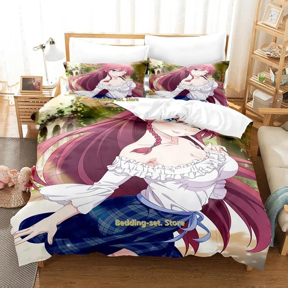 Nová Lilith Asami Trinity Seven Ložní souprava Kreslený Anime třídílný set Pro dospělé Dětská ložnice Sady povlaků na přikrývky 3D Kawaii Dívka