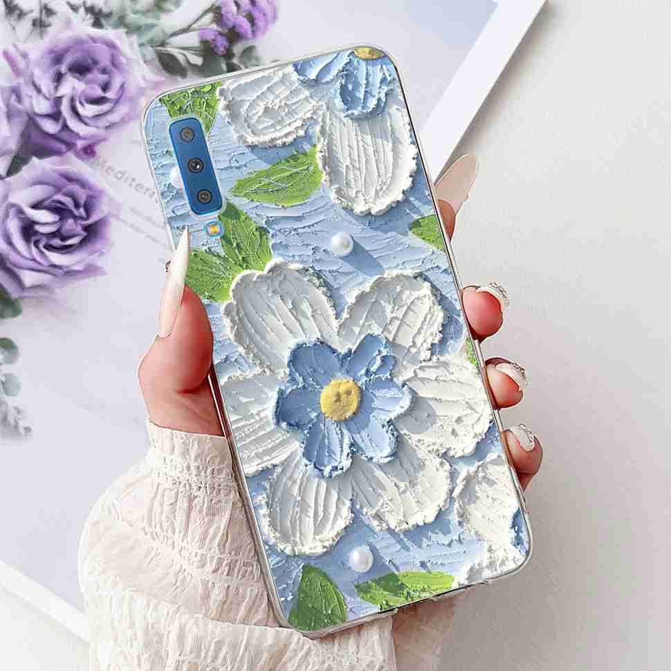 For Samsung Galaxy A7 2018 Case SM-A750F Fashion Colorful Butterfly Soft Silicone Cover For Samsung a7 A7 2018 6.0" Cases Bumper