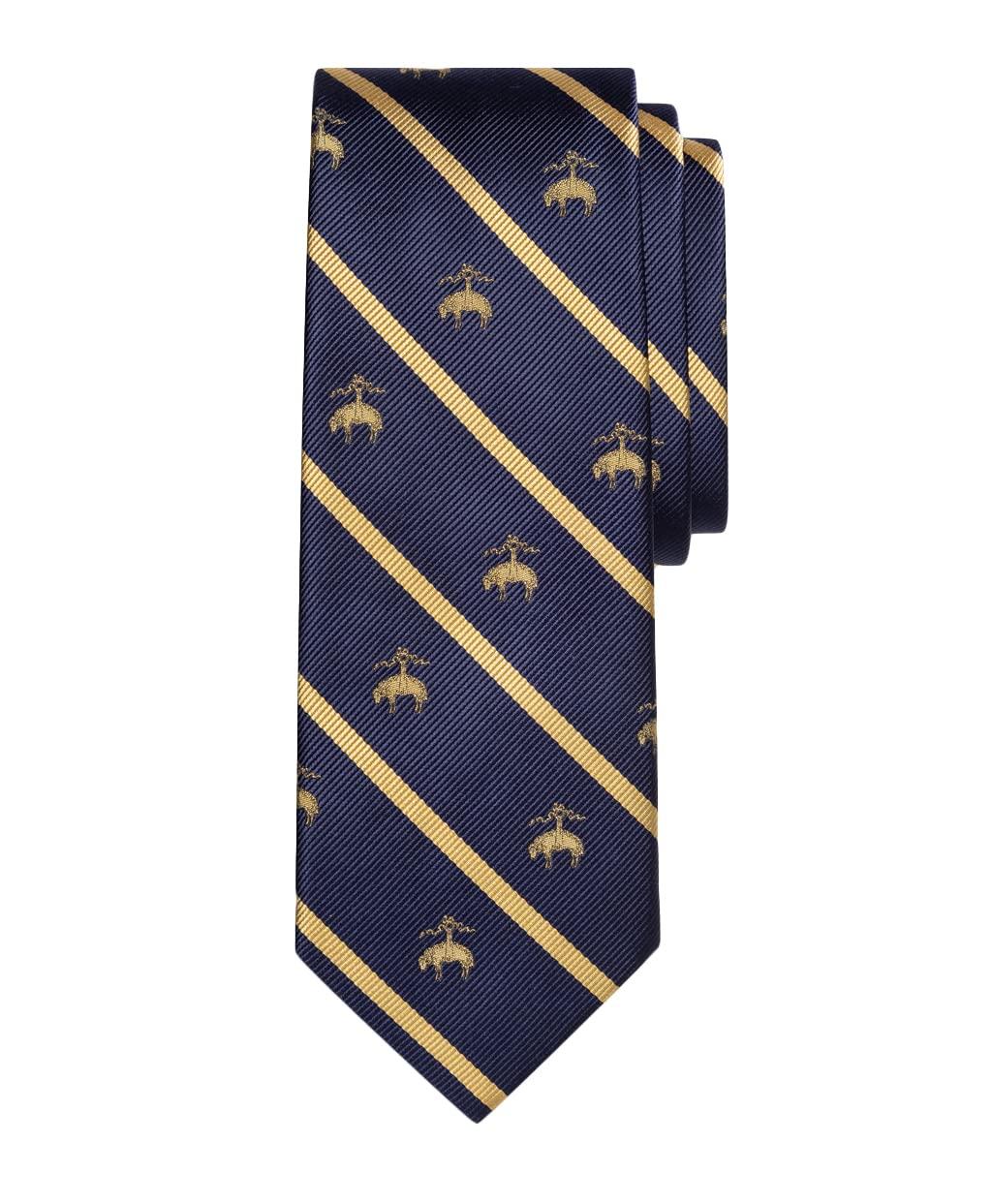 

Галстук в полоску от Brooks Brothers, жаккардовый репс, один размер, BB#3 (100189884), Синий/желтый,