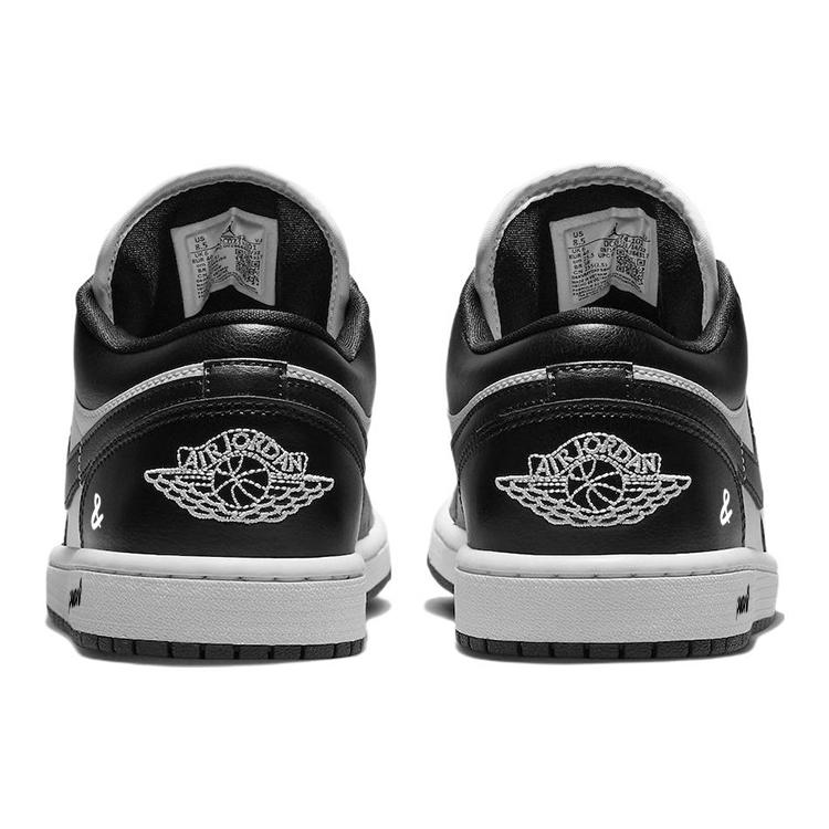 Jordan Air Jordan 1 Vintage Basketball Shoes Women's Low top Black/White DC0774-101(Team56-2)