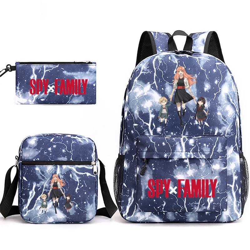 Spy Play House, Animation Periphery Backpack Student Schoolbag Satchel Pencil Case Three-Piece Set